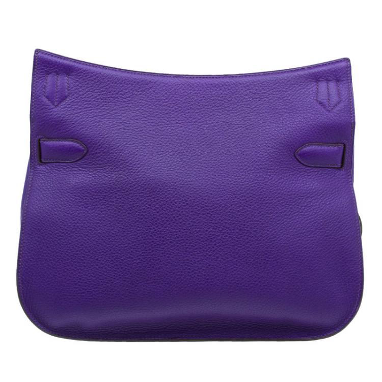 Pre Owned Hermes Purple Clemence Taurillon Jypsiere Messenger Bag 34CM