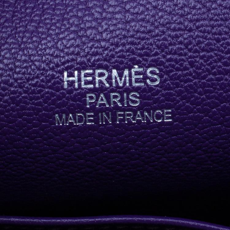 Pre Owned Hermes Purple Clemence Taurillon Jypsiere Messenger Bag 34CM