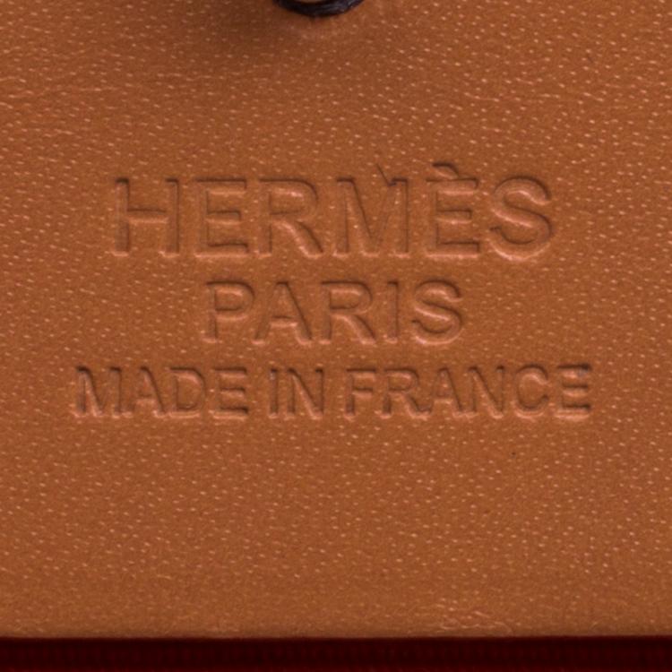 Pre Owned Hermes Brown/Capucines Leather and Fabric Herbag Zip 31 Bag