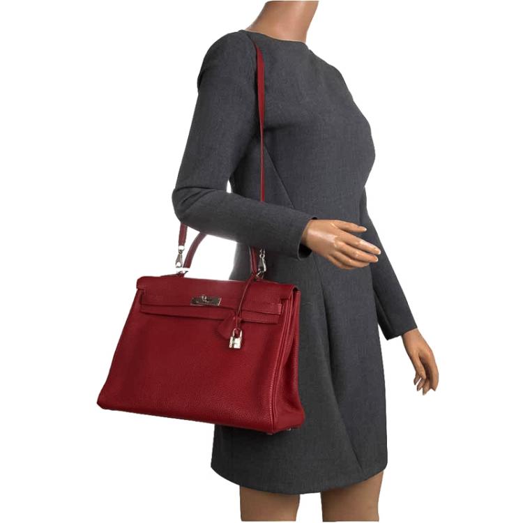 Buy Pre-owned & Brand new Luxury Hermes Birkin 35cm Red Rubis Togo leather  Bag Online
