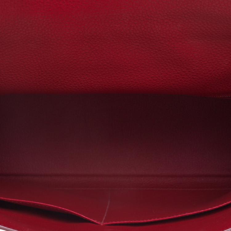 Pre Owned Hermes Ruby Togo Palladium Hardware Kelly Retourne 35 Bag