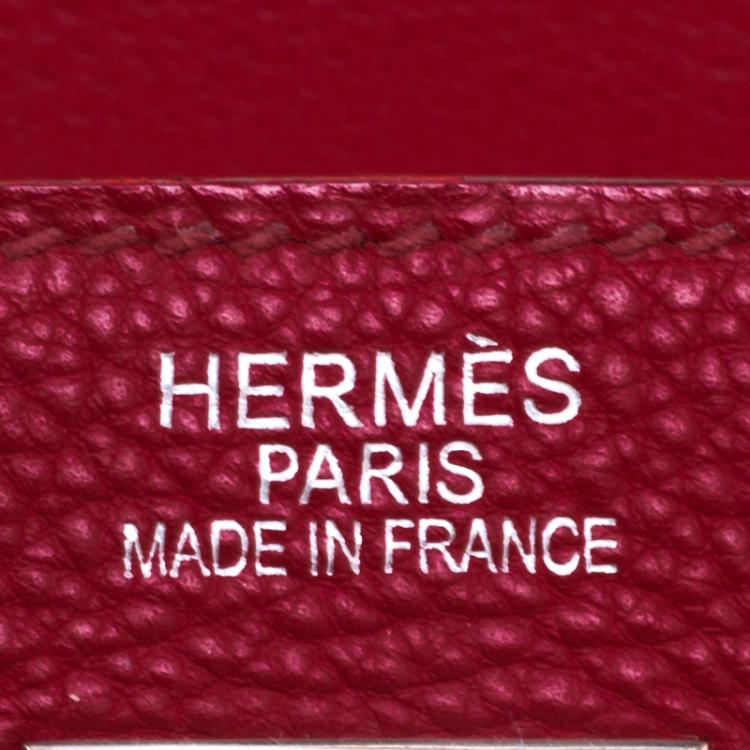 Pre Owned Hermes Ruby Togo Palladium Hardware Kelly Retourne 35 Bag
