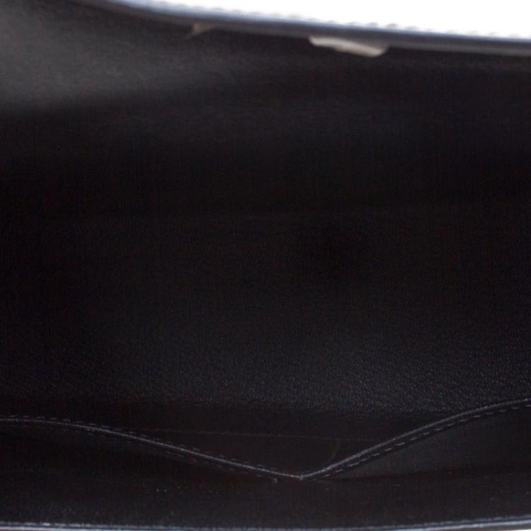 Pre Owned Hermes Black Box Calf Leather Palladium Hardware Kelly Sellier 28 Bag