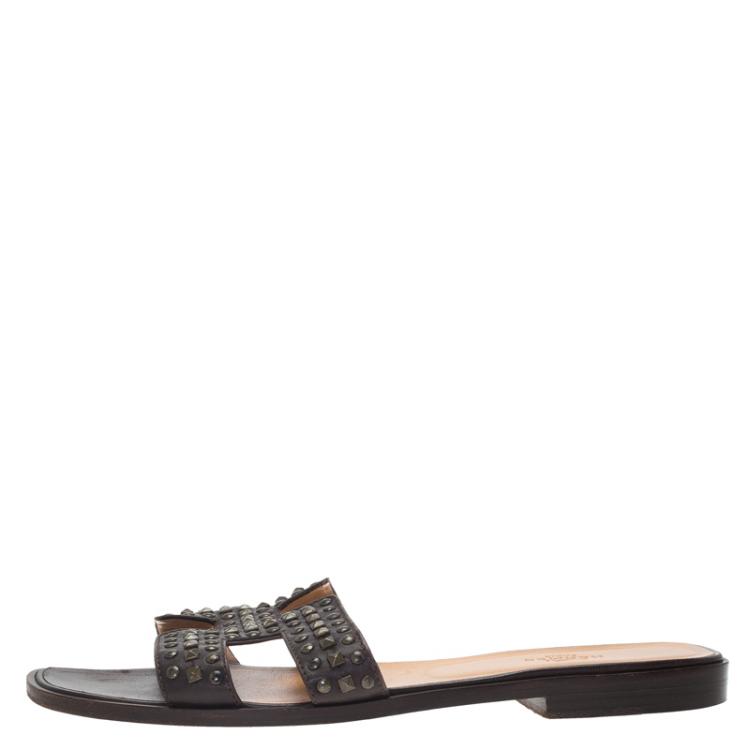hermes studded oran sandals