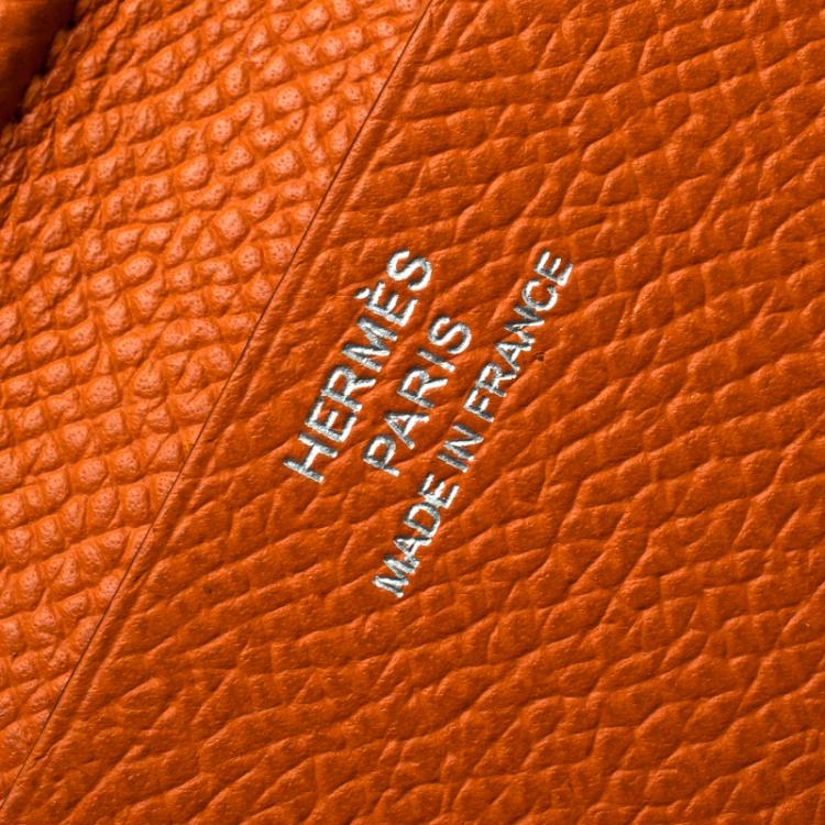 Pre Owned Hermes Orange Chevre Mysore Leather Vision Agenda Cover