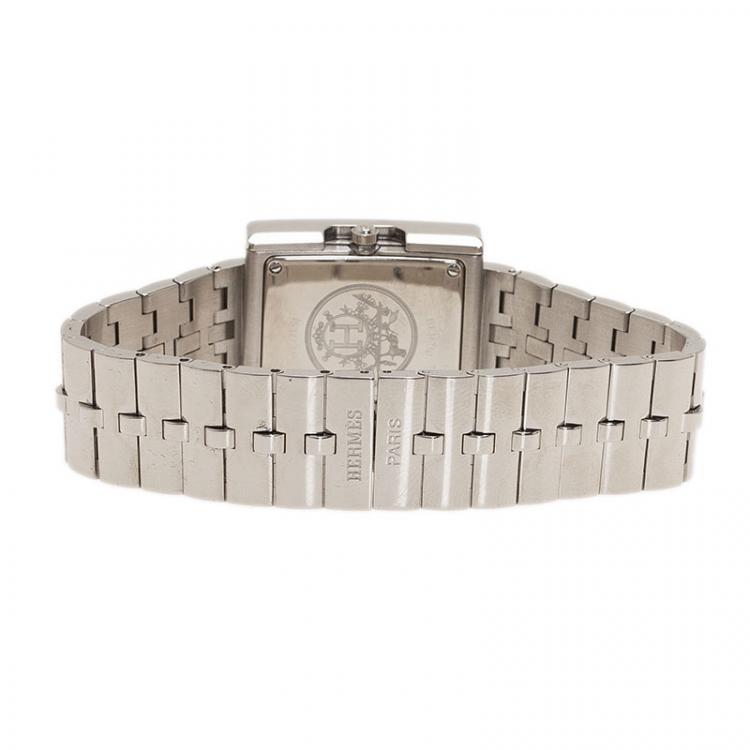 Pre Owned Hermes Creme Stainless Steel BE1.210 Women's Wristwatch 25MM