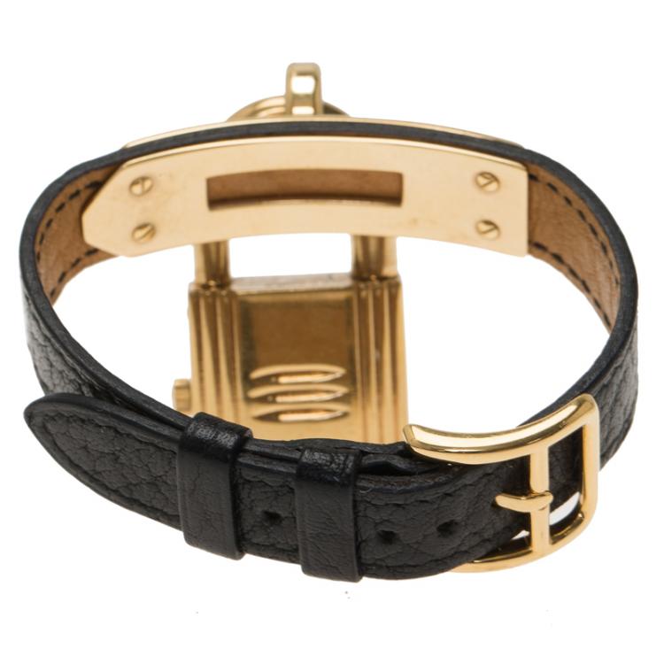 Pre Owned Hermes Black Stainless Steel Kelly Women's Wristwatch 20MM