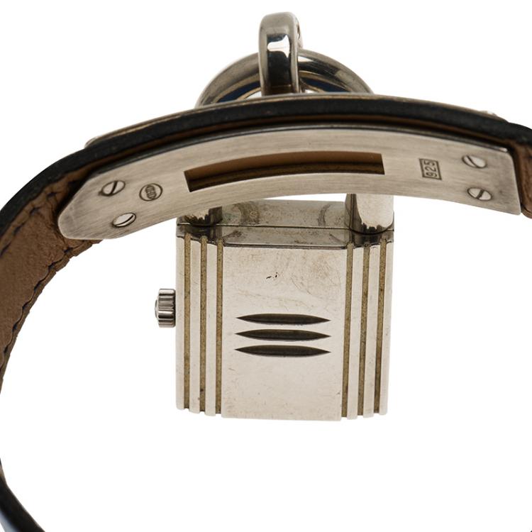 Pre Owned Hermes Silver Stainless Steel Kelly Women's Wristwatch 20MM