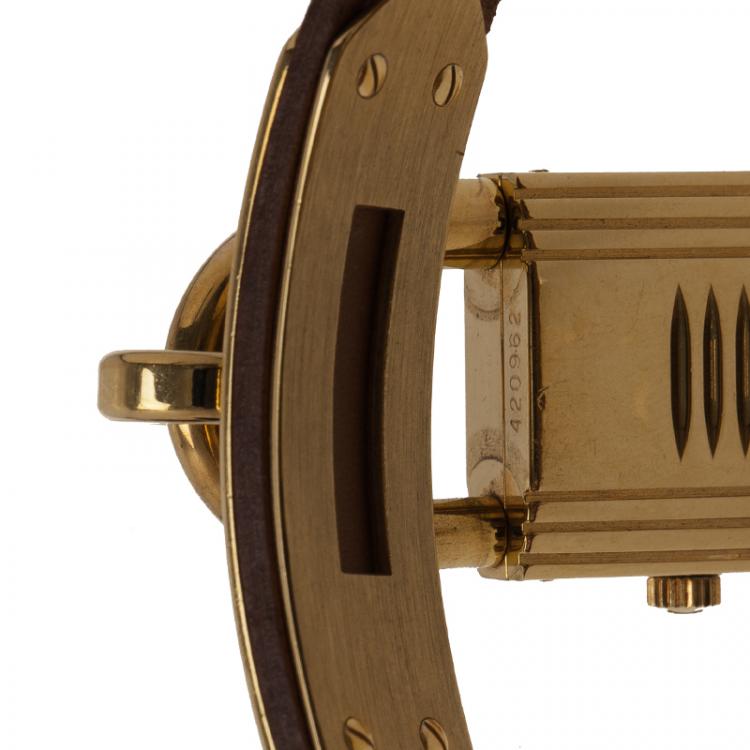 Pre Owned Hermes Gold Gold-Plated Stainless Steel Kelly Women's Wristwatch 20MM