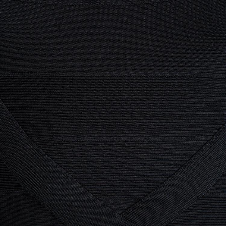 Pre Owned Herve Leger Black Bandage Faith Dress M