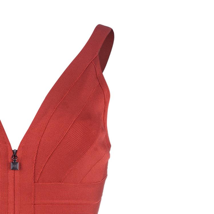 مملوكة مسبقًا Herve Leger Red Pasha Bandage Dress S