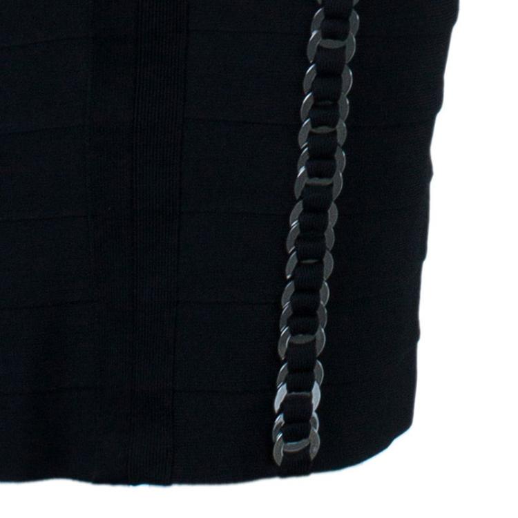 Pre Owned Herve Leger Angelee Ring Detail Body-con Dress S
