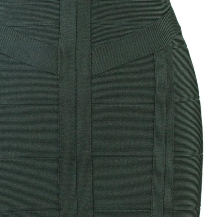 Pre Owned Herve Leger Shadow Cap Sleeve Bandage Dress S