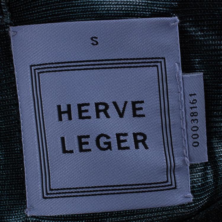 Pre Owned Herve Leger Gray Abstract Printed Bandage Skirt S