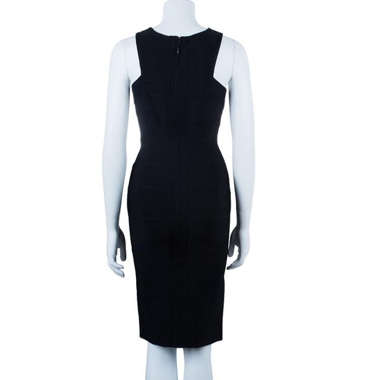Pre Owned Herve Leger Black Bandage Dress XS