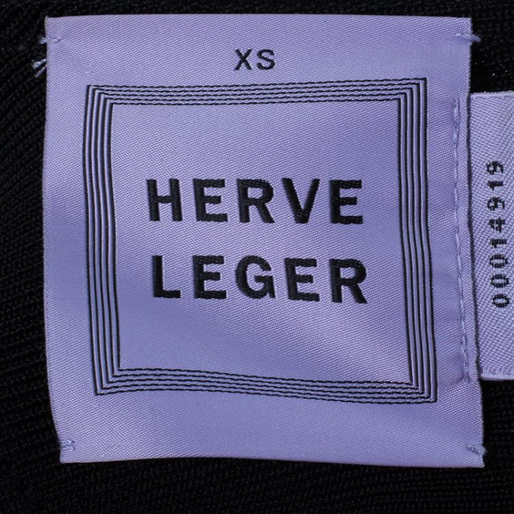 Pre Owned Herve Leger Black Bandage Dress XS