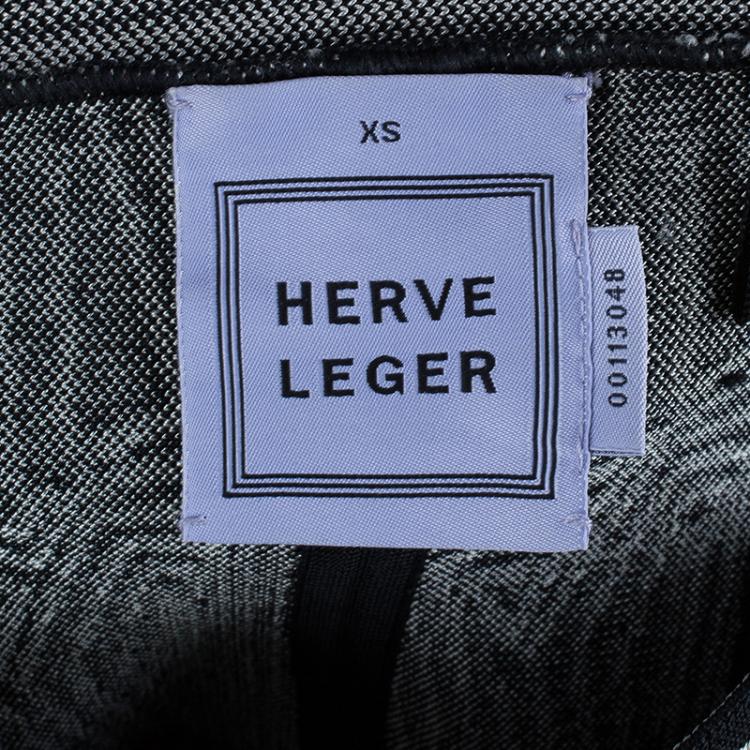 Pre Owned Herve Leger Black and White Bandage Skirt XS