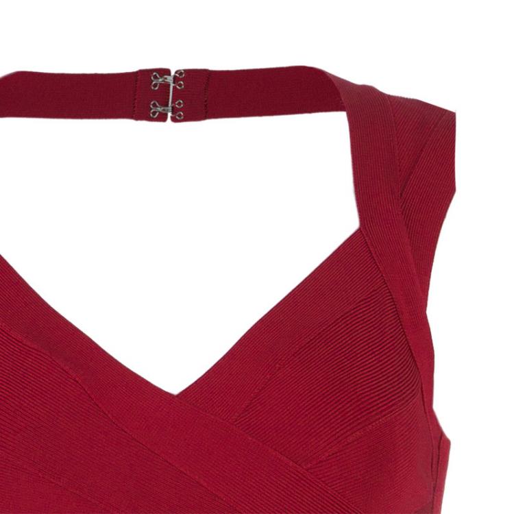 Pre Owned Herve Leger Bruna Flare Dress S