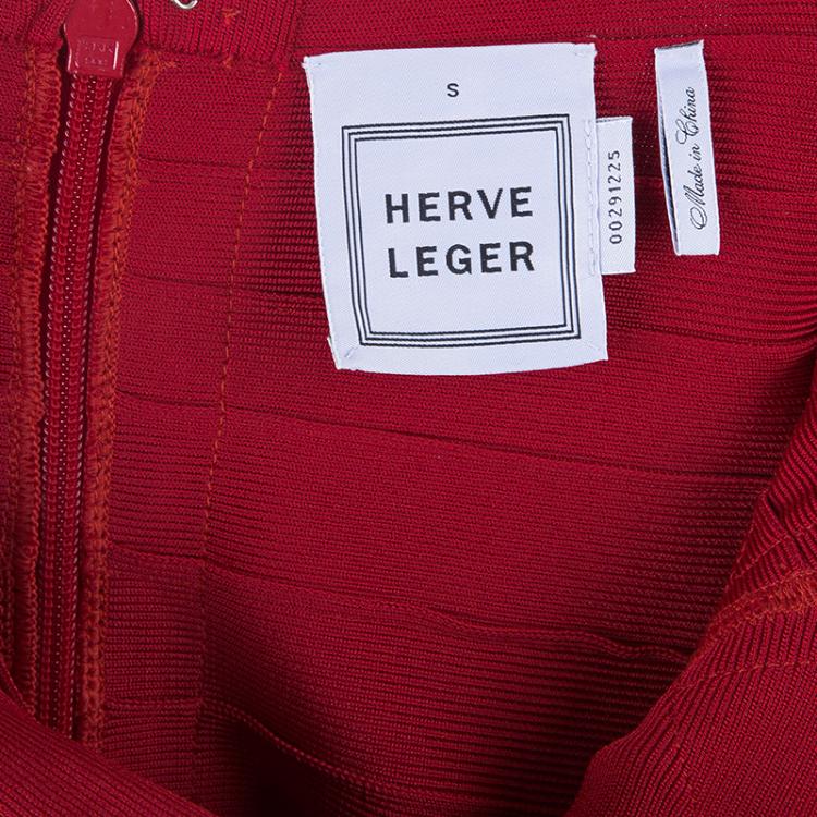 Pre Owned Herve Leger Bruna Flare Dress S