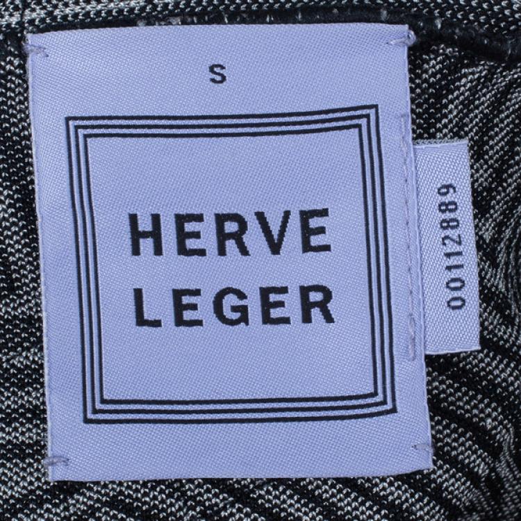 Pre Owned Herve Leger Jacquard Bandage Mini Skirt S
