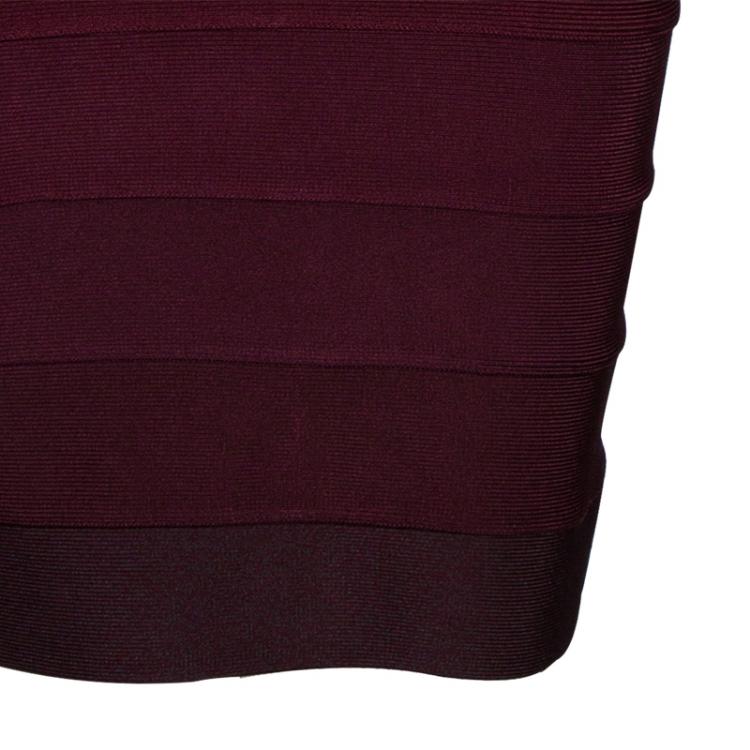 مملوكة مسبقًا Herve Leger Multicolor Off Shoulder Bridget Bandage Dress S