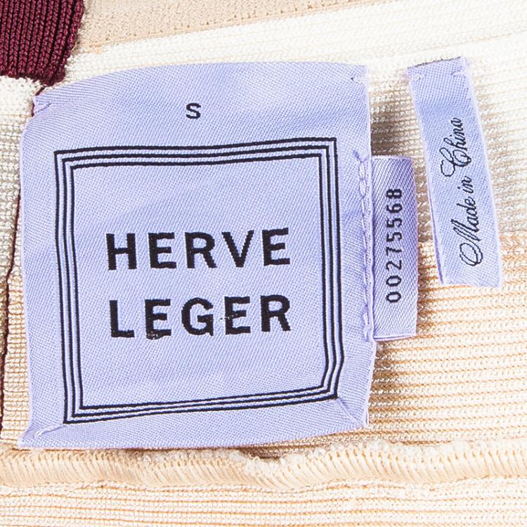 مملوكة مسبقًا Herve Leger Multicolor Off Shoulder Bridget Bandage Dress S