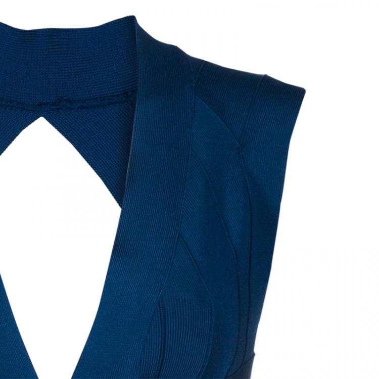مملوكة مسبقًا Herve Leger Blue Bandage Dress S
