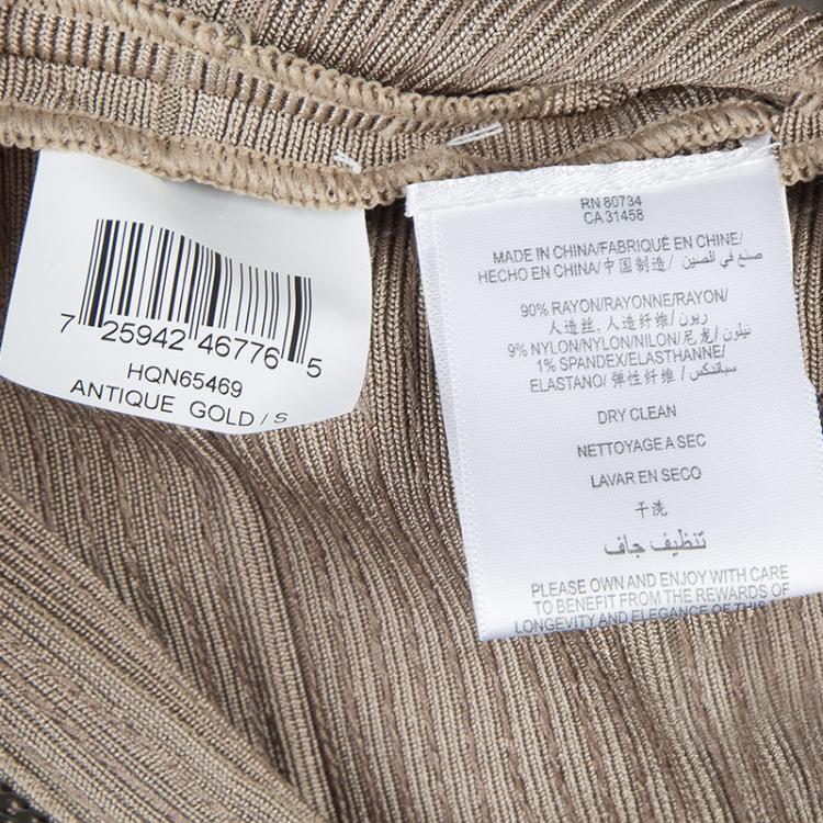Pre Owned Herve Leger Gold Sequin Bandage Dress S