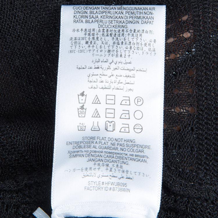 Pre Owned Herve Leger Black Patterned Knit Poncho XS/S