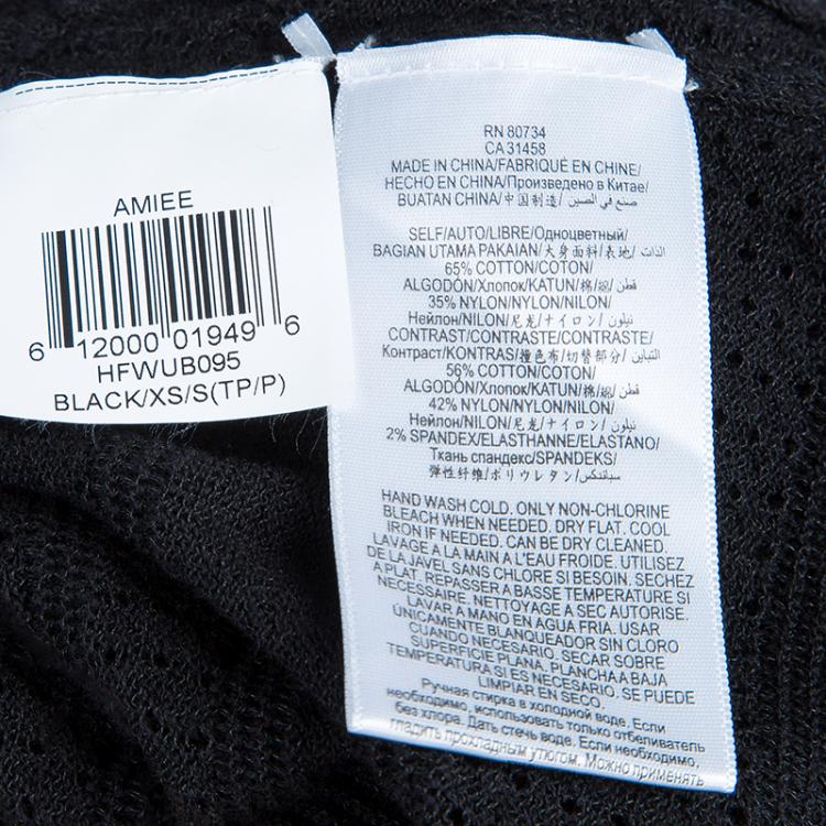Pre Owned Herve Leger Black Patterned Knit Poncho XS/S