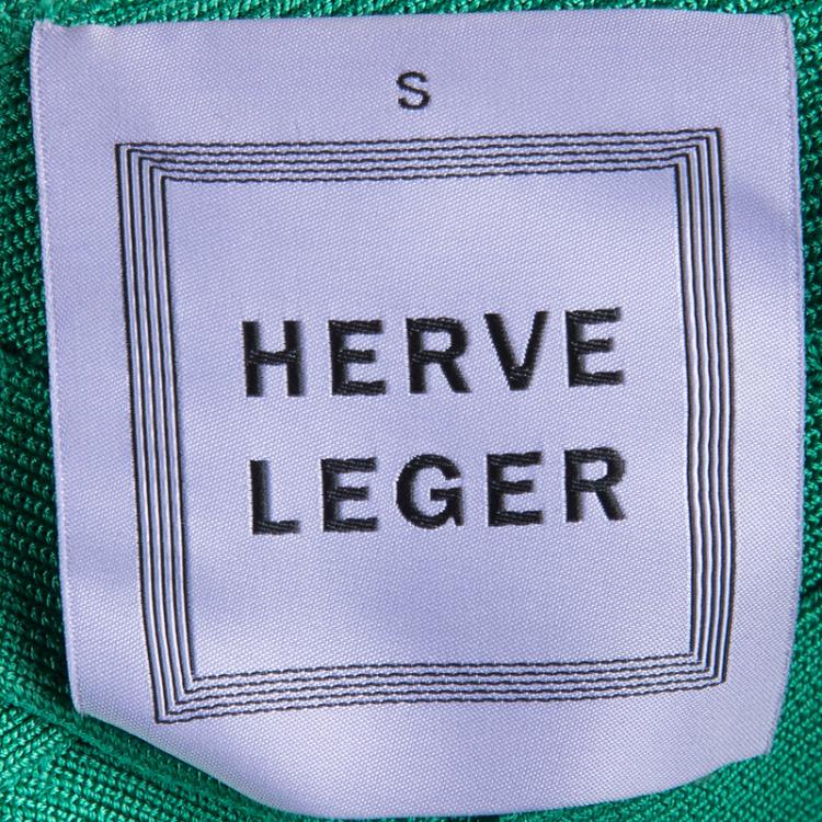 Pre Owned Herve Leger Green Long Bandage Gown S