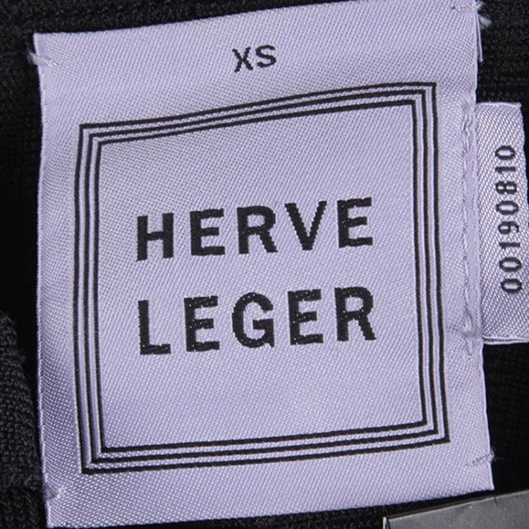 Pre Owned Herve Leger Black Sleeveless Bandage Dress XS