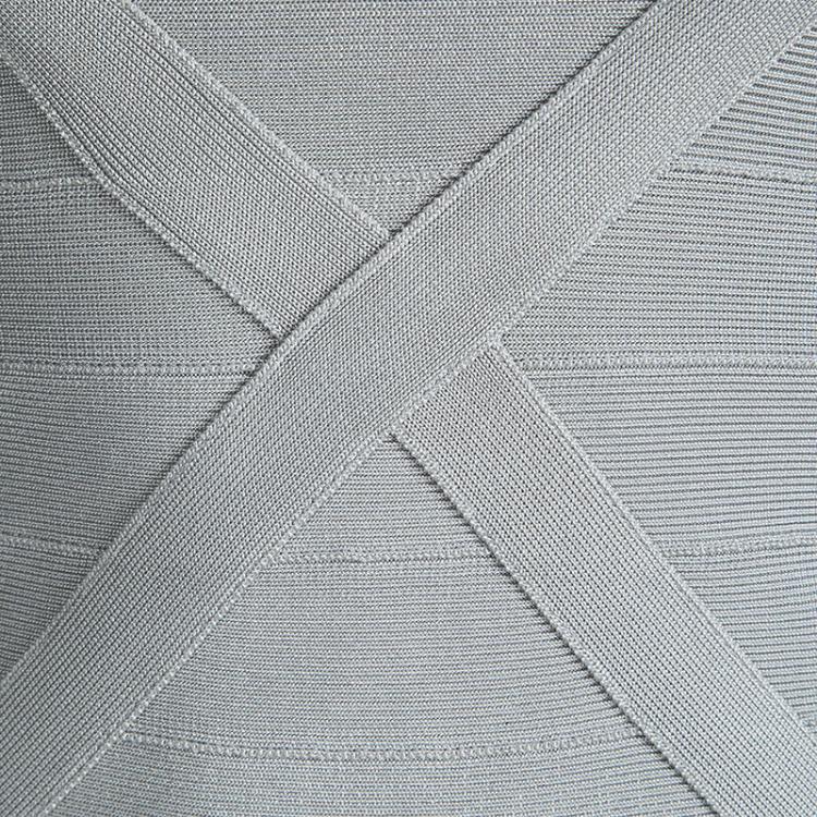 Pre Owned Herve Leger Ice Grey Bandage Makayla Dress S