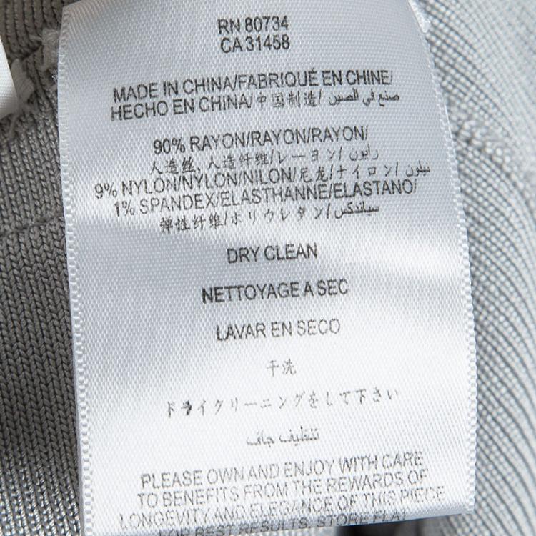 Pre Owned Herve Leger Ice Grey Bandage Makayla Dress S