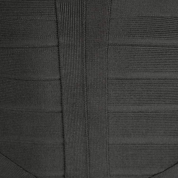 Pre Owned Herve Leger Grey Shadow V-Neck Bandage Dress S
