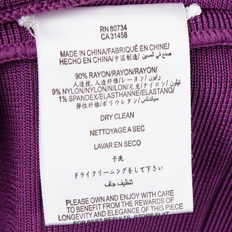 Pre Owned Herve Leger Purple Bandage Donna Maxi Dress S