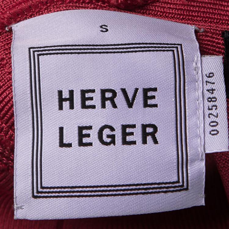 Pre Owned Herve Leger Red Sleeveless Maria Bandage Dress S