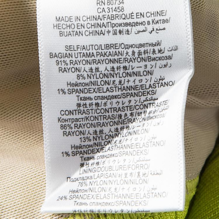 Pre Owned Herve Leger Electric Lime Alabaster Fringe Panel Detail Ysabel Bandage Dress S