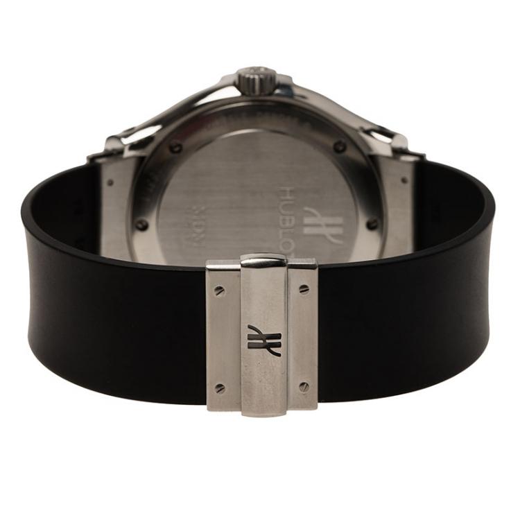 Pre Owned Hublot Black Stainless Steel MDM Power Reserve Women's Wristwatch 38MM