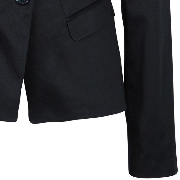 Pre Owned Hugo by Hugo Boss Black Satin Athia Blazer M