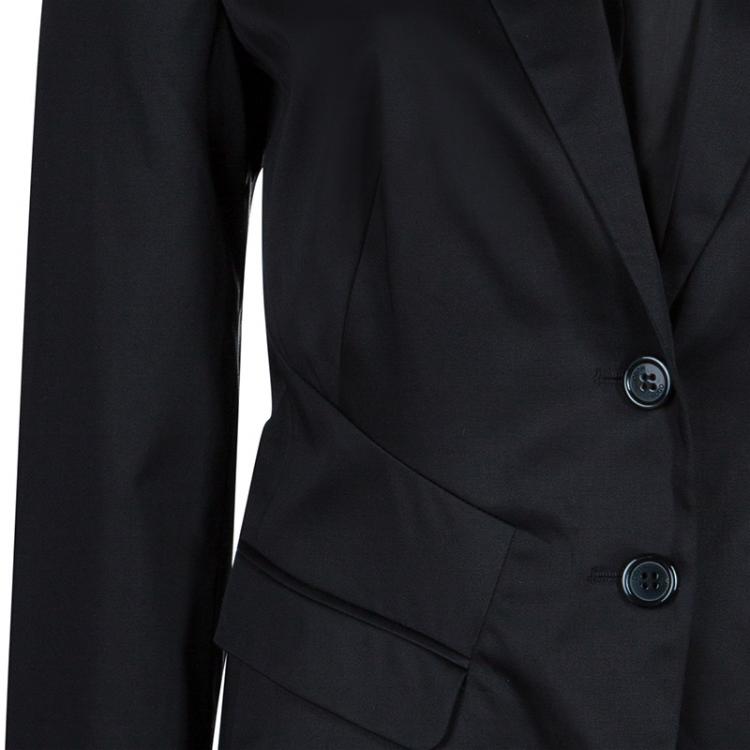 Pre Owned Hugo by Hugo Boss Black Satin Athia Blazer M