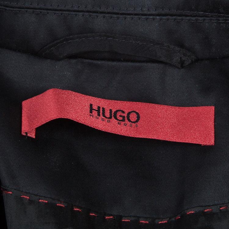 Pre Owned Hugo by Hugo Boss Black Satin Athia Blazer M