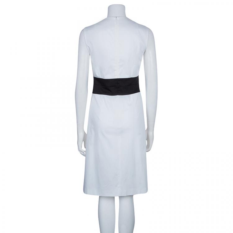 Pre Owned Hugo by Hugo Boss Monochrome Sleeveless Dress L