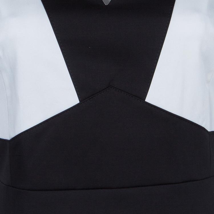 Pre Owned Hugo by Hugo Boss Monochrome Sleeveless Dress L
