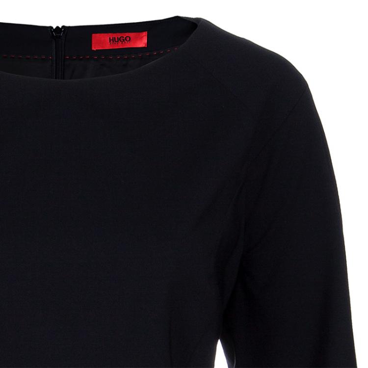 Pre Owned Hugo by Hugo Boss Black Koletta Short Sleeve Dress L