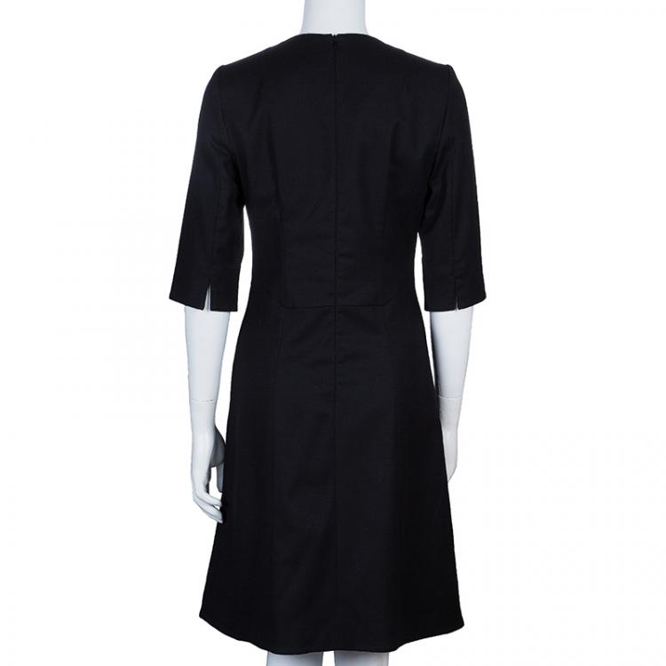 Pre Owned Hugo by Hugo Boss Black Wool Dress M