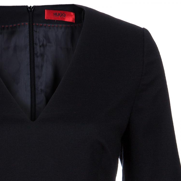 Pre Owned Hugo by Hugo Boss Black Wool Dress M