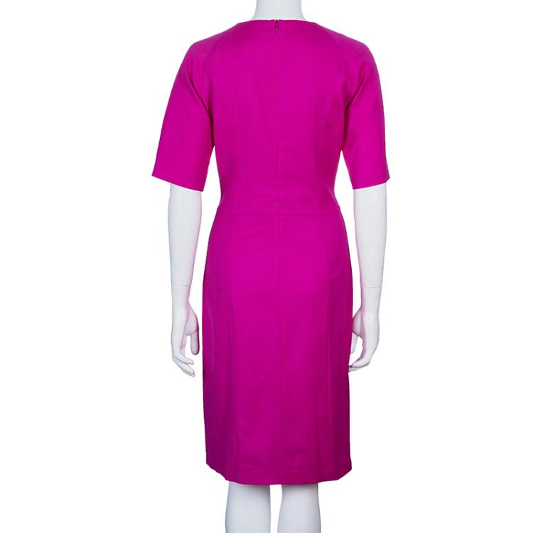 Pre Owned Hugo by Hugo Boss Pink Koletta Wool Dress M