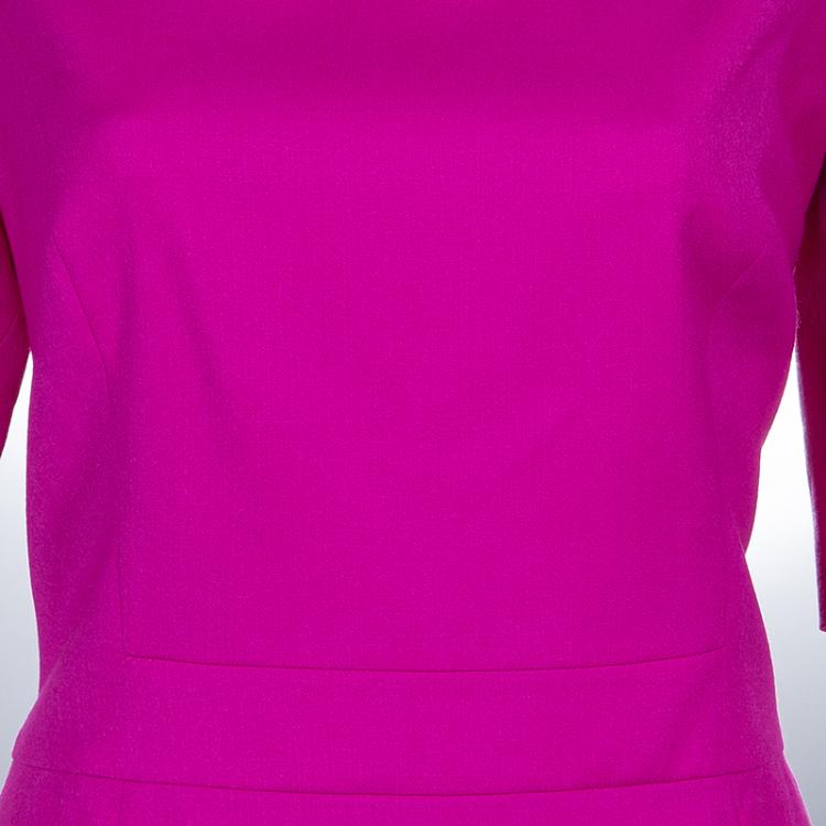 Pre Owned Hugo by Hugo Boss Pink Koletta Wool Dress M