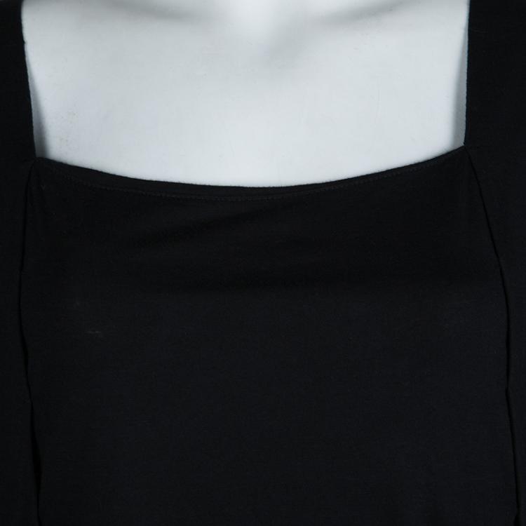 Pre Owned Hugo By Hugo Boss Black Knit  Square Neck Top M
